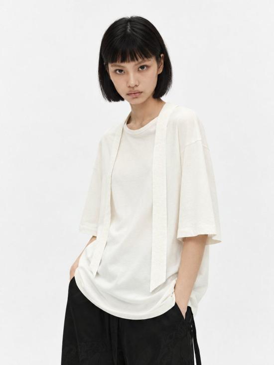 26FW 앤 드뮐미스터 반팔 티셔츠 B0014238FA206 003 IVORY - ANN DEMEULEMEESTER