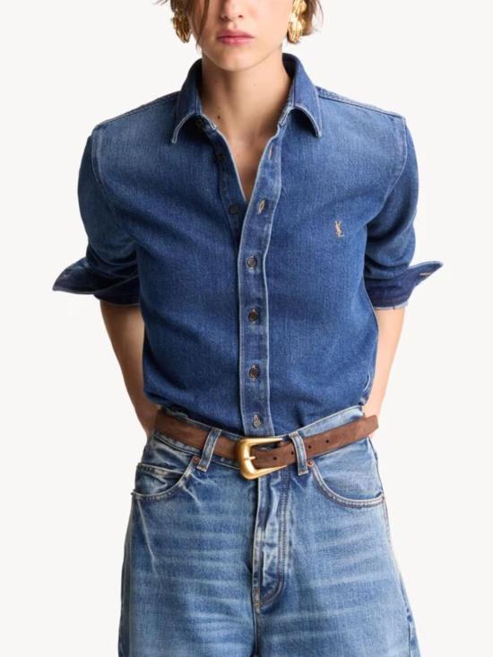 26FW 생로랑 스커트 873984Y20PA 5113 REEF BLUE - SAINT LAURENT