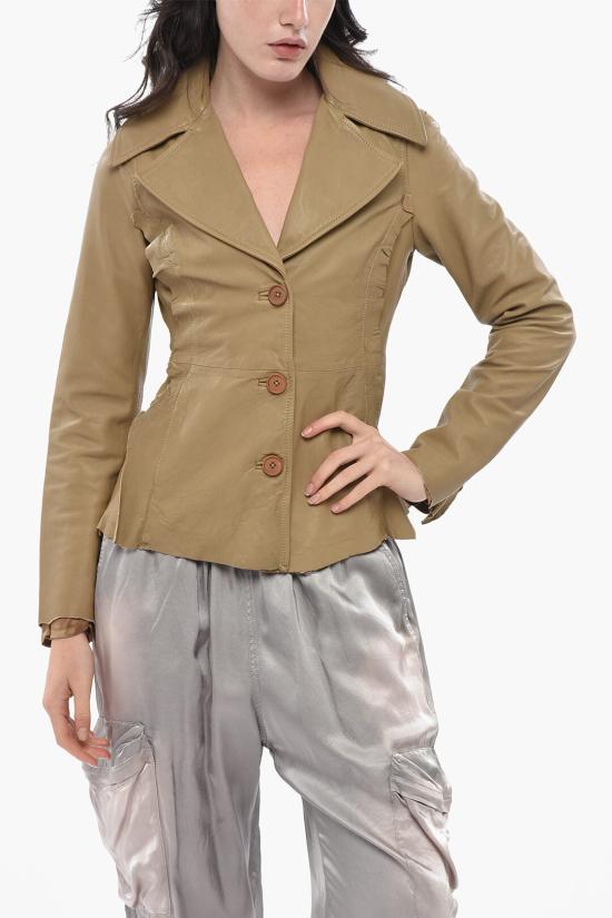  디젤 가죽 자켓 A19527 0AJFT 7CS Brown