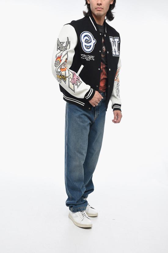 오프화이트 가죽 자켓 OMJA059G23LEA0011001 Black - OFF WHITE