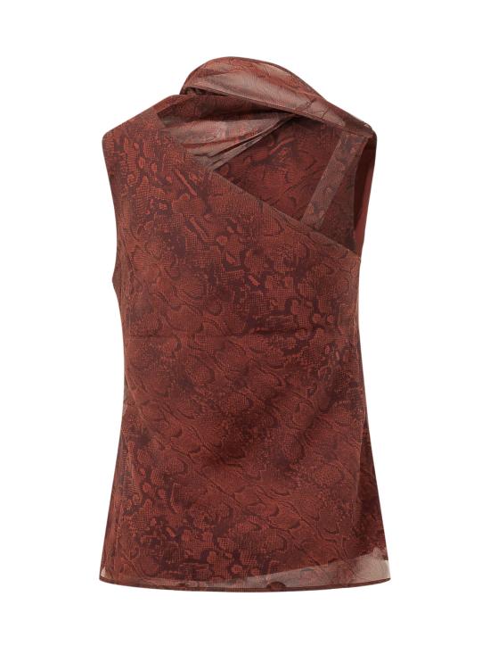 26FW 캘빈클라인 반팔 티셔츠 LV044H147G GSA ROUNDED REPTILE FIRED BRICK BURGUNDY - CALVIN KLEIN