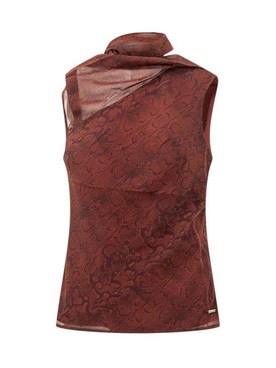 26FW 캘빈클라인 반팔 티셔츠 LV044H147G GSA ROUNDED REPTILE FIRED BRICK BURGUNDY