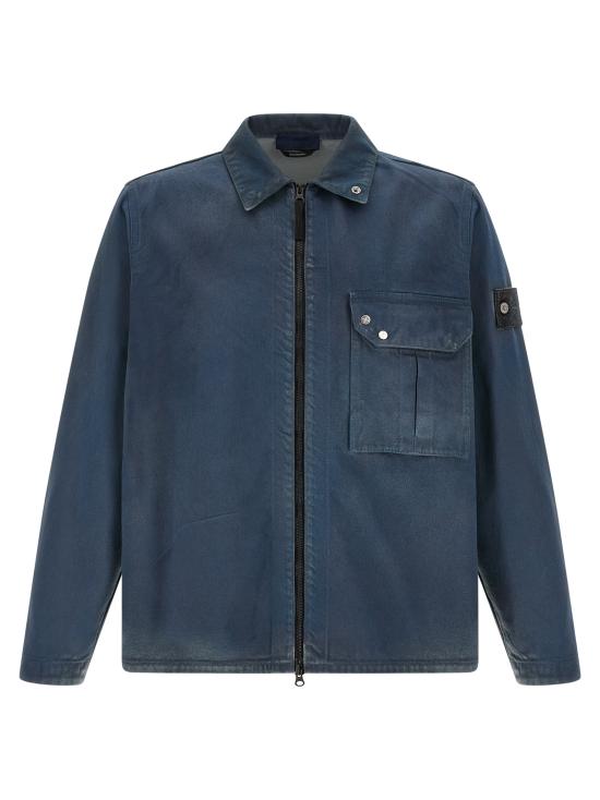 26FW 스톤 아일랜드 지퍼 디테일 컴포트 핏 오버셔츠 L2S141200002S0J31V002E Blue