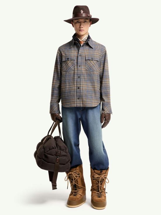 26FW 몽클레어 긴팔 셔츠 L20972F00002 599TM F72 BLUE - MONCLER