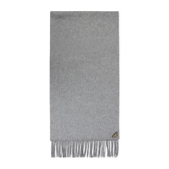 26FW 프라다 삼각 로고 실크 캐시미어 머플러 1FS065 2COP F05MC GRIGIO MELANGE 1
