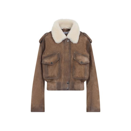 26FW 아크네 스튜디오 가죽 자켓 A70233 640 CAMEL BROWN