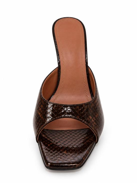 26FW 아미나 무아디 샌들 ALEXASLIPPER95 SHINY COFFEE SNAKE BROWN - AMINA MUADDI