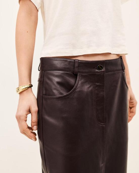 26FW 바쉬 미디 스커트 1H26LSOL 0500 AUBERGINE - BA&SH