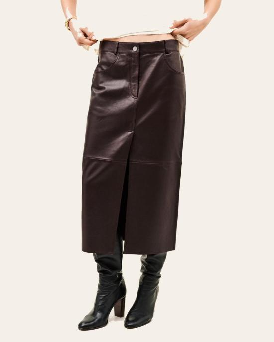 26FW 바쉬 미디 스커트 1H26LSOL 0500 AUBERGINE - BA&SH