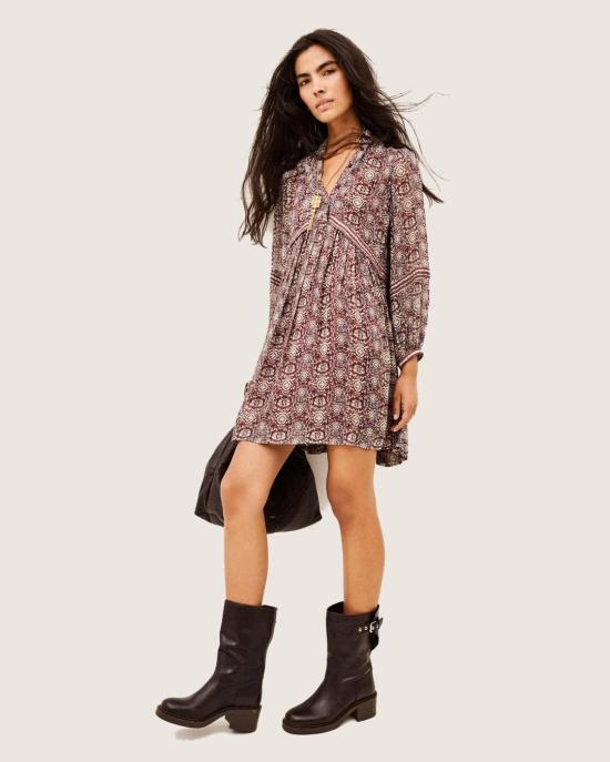 26FW 바쉬 미디 원피스 1H26DUNE 0235 BURGUNDY - BA&SH