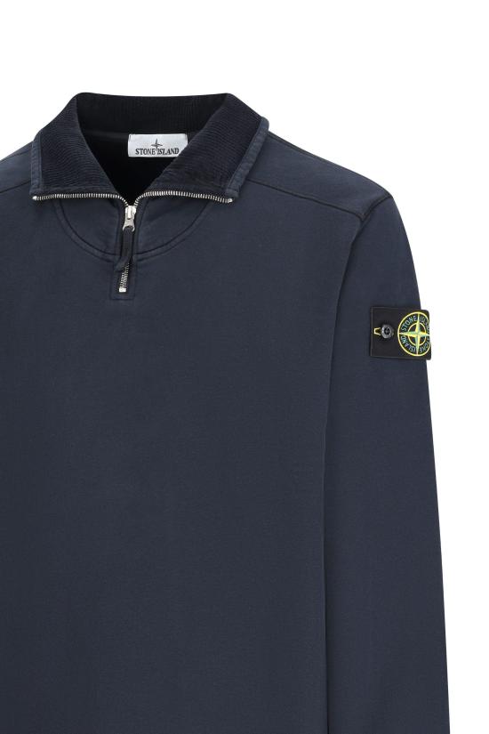 26FW 스톤 아일랜드 오가닉 코튼 플리스 레귤러핏 하프 집업 스웨트셔츠 6100021S0A20 - STONE ISLAND