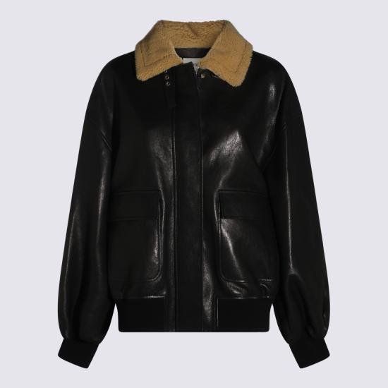 26FW 케이트 가죽 자켓 60751036 200 BLACK