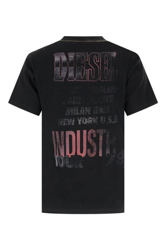 26FW 디젤 크리스탈 그래픽 반팔 티셔츠 A259320NIBL 9XX BLACK - DIESEL