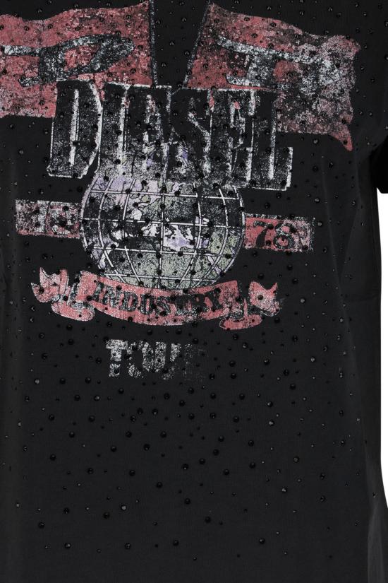 26FW 디젤 크리스탈 그래픽 반팔 티셔츠 A259320NIBL 9XX BLACK - DIESEL