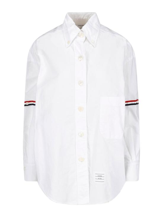  톰브라운 RWB 스트라이프 디테일 셔츠 FLL079E F0313 100 WHITE