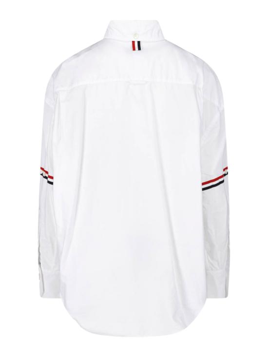  톰브라운 RWB 스트라이프 디테일 셔츠 FLL079E F0313 100 WHITE - THOM BROWNE