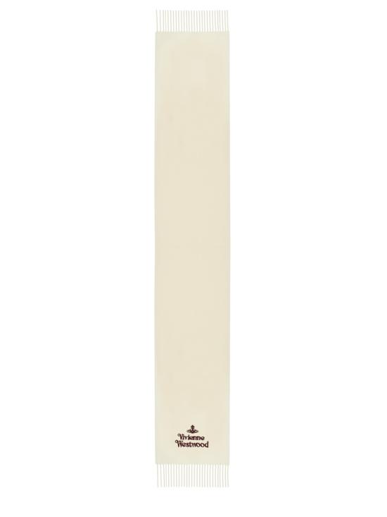 26FW 비비안웨스트우드 자수 로고 머플러 81030007 W00Q7A401 WHITE - VIVIENNE WESTWOOD
