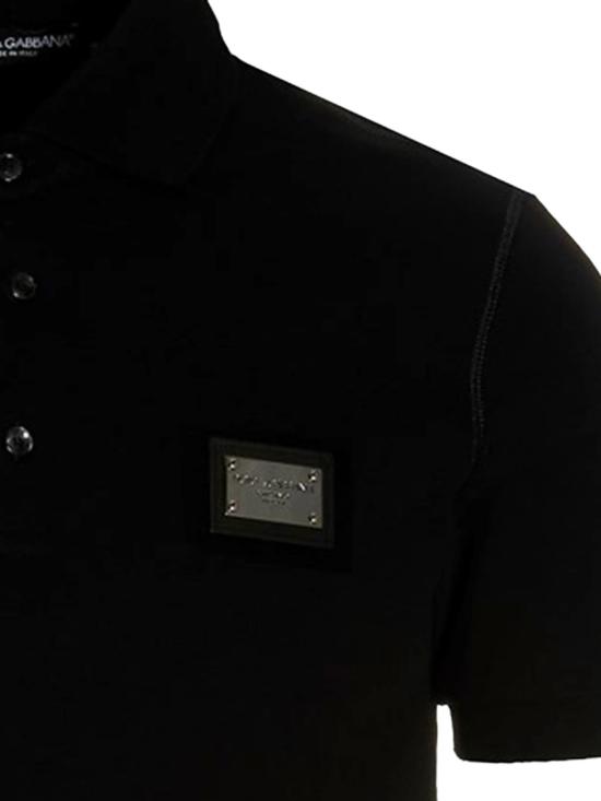 26FW 돌체앤가바나 로고 코튼 피케 폴로 셔츠 G8PL4TG7P1DN0000 BLACK - DOLCE & GABBANA
