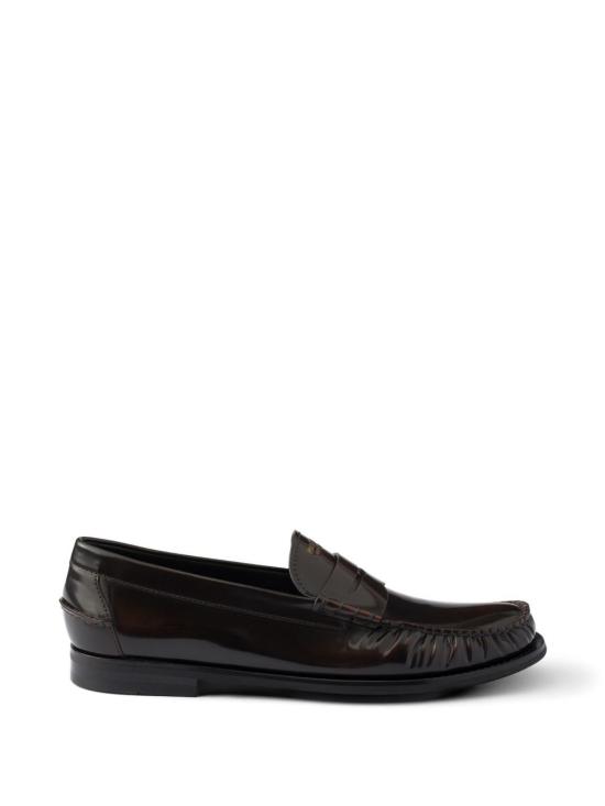 26FW 프라다 로고 스웨이드 페니 로퍼 2DB239055FX000F0038 BROWN