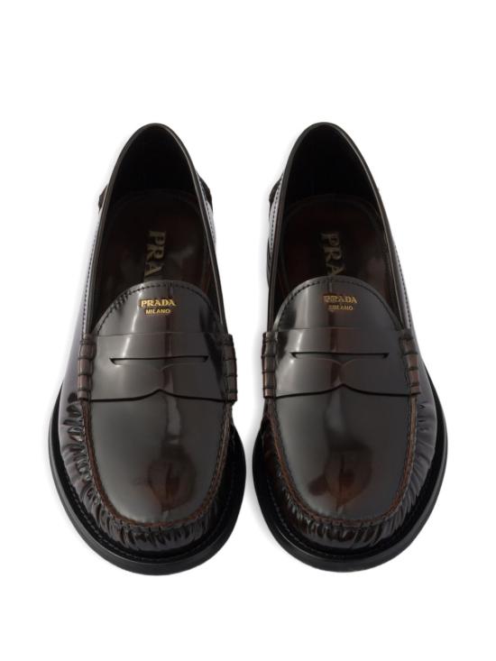 26FW 프라다 로고 스웨이드 페니 로퍼 2DB239055FX000F0038 BROWN - PRADA