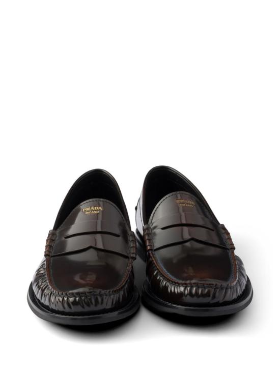 26FW 프라다 로고 스웨이드 페니 로퍼 2DB239055FX000F0038 BROWN - PRADA