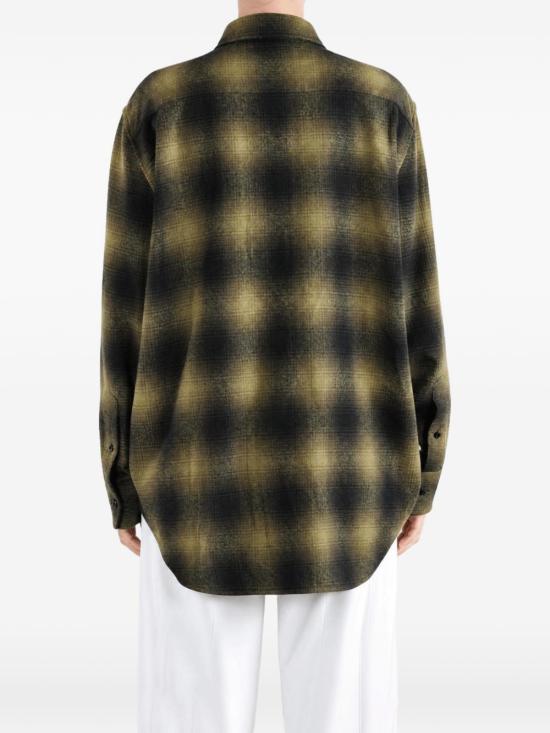26FW 발렌시아가 멀티컬러 스트라이프 포플린 셔츠 872124TVT042863 KHAKI BLACK - BALENCIAGA