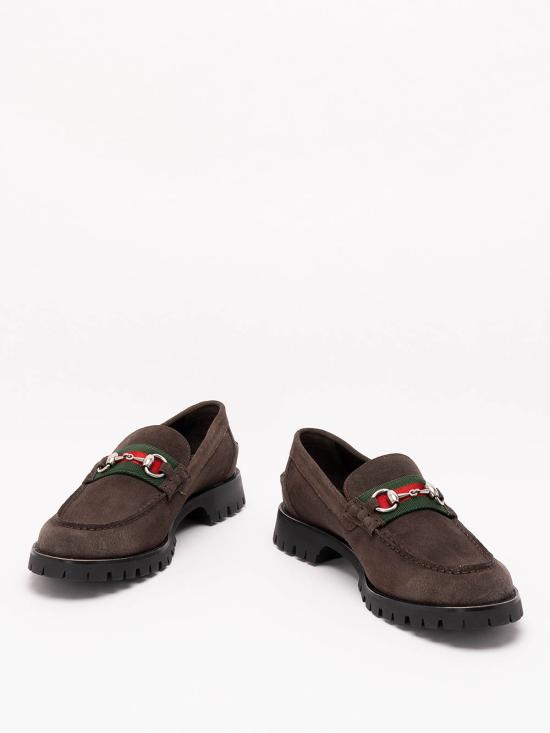 26FW 구찌 실크 홀스빗 스웨이드 로퍼 A006EGAAG9T2052 BLACK - GUCCI