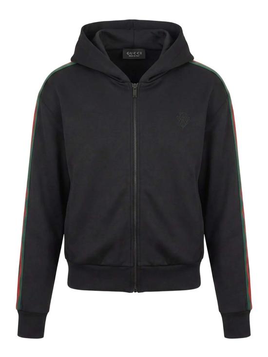 26FW 구찌 코튼 저지 지퍼 후드 재킷 A00A75XJH3Y1000 BLACK