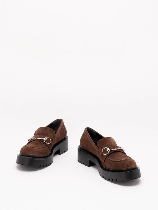 26FW 구찌 홀스빗 러그 솔 스웨이드 로퍼 A0067SAADUN2714 BROWN - GUCCI