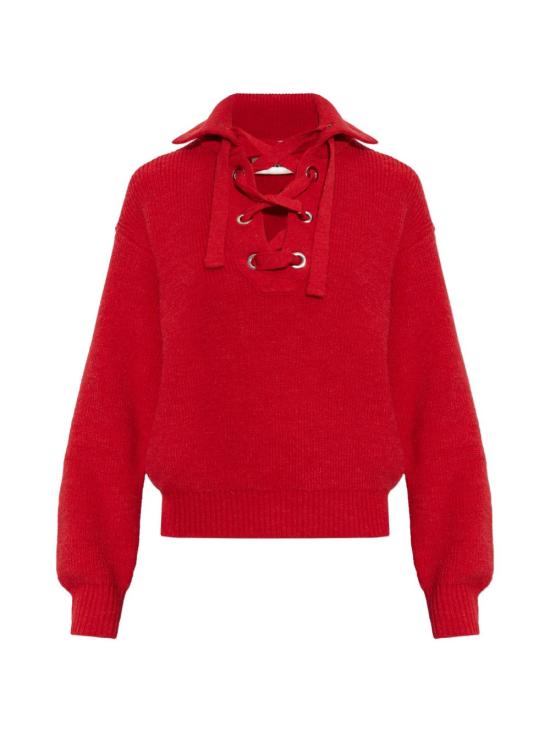 26FW 이자벨마랑 이달리아 울 알파카 레이스업 니트 스웨터 PU1009FAD4L01I70RD RED