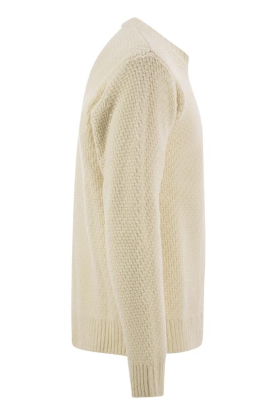  스톤 아일랜드 램스울 크루넥 니트 점퍼 L2S155100055 S02A3V0093 IVORY - STONE ISLAND