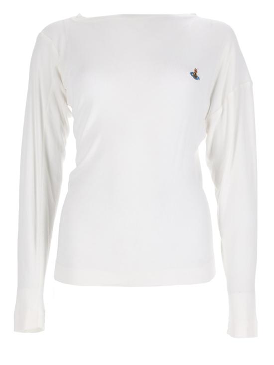 26FW 비비안웨스트우드 체인 로고 자수 카디건 자켓 3G01003Y J00BOA401 WHITE