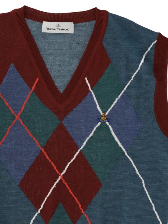 26FW 비비안웨스트우드 자카드 조끼 스웨터 2701003B C00A0O101 MULTICOLOUR - VIVIENNE WESTWOOD
