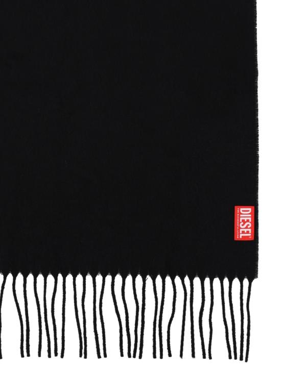 26FW 디젤 S-IMON-D-LONG 울 블렌드 프린지 머플러 A21679 0AKBL900 BLACK - DIESEL