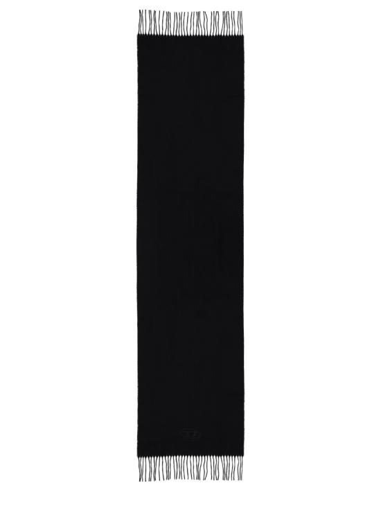 26FW 디젤 S-IMON-D-LONG 울 블렌드 프린지 머플러 A21679 0AKBL900 BLACK