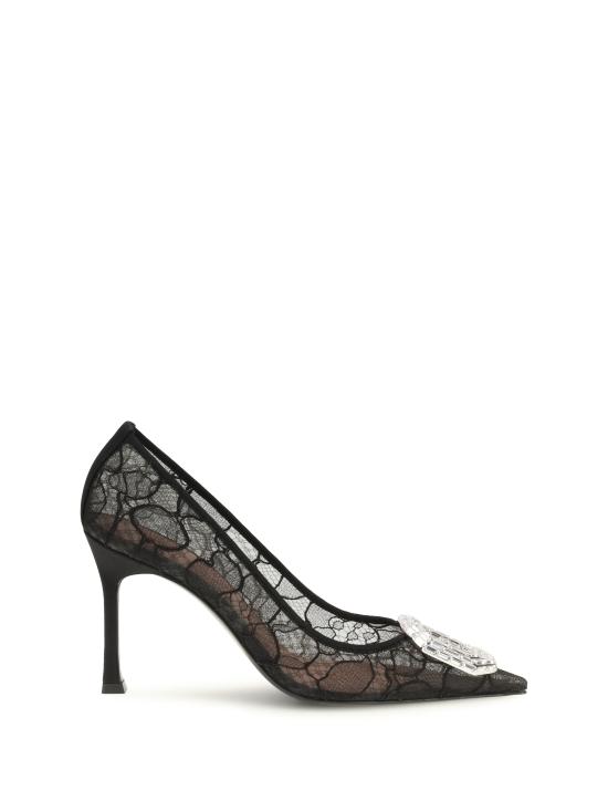 26FW 아미나 무아디 샌들 18S366720CAMBLACKLACEB BLACK LACE SATIN