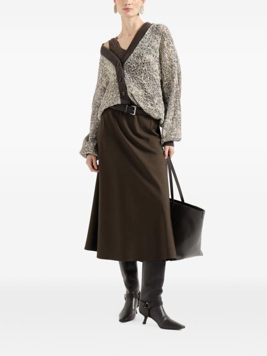 26FW 브루넬로 쿠치넬리 스커트 MB143G3634C4222 DARK CHOCOLATE - BRUNELLO CUCINELLI