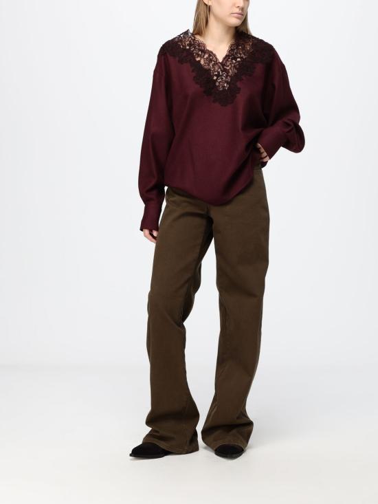 26FW 에르마노 설비노 탑 D494K604XYI 91522 Burgundy - ERMANNO SCERVINO