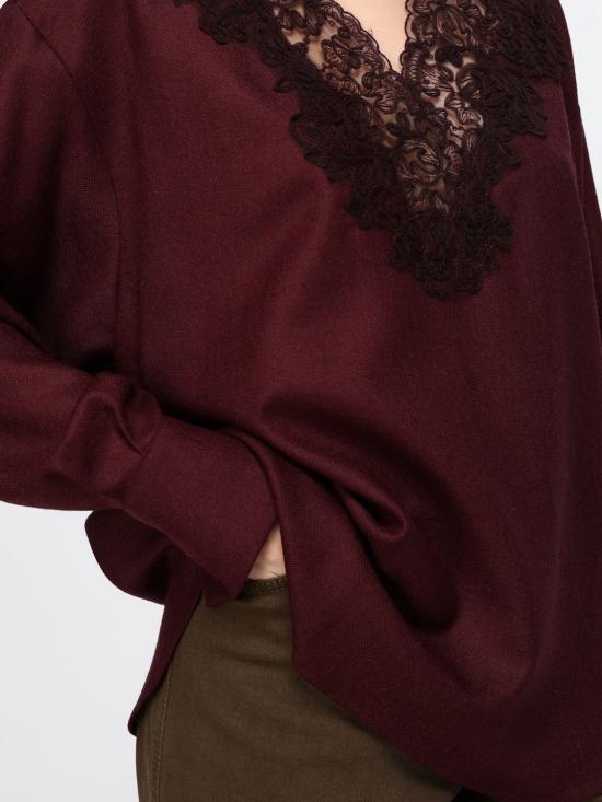 26FW 에르마노 설비노 탑 D494K604XYI 91522 Burgundy - ERMANNO SCERVINO