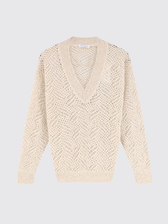 26FW 브루넬로 쿠치넬리 스웨터 MRG562502 CEZ53 Ivory - BRUNELLO CUCINELLI