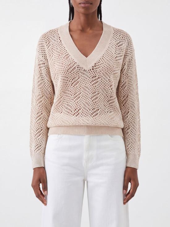 26FW 브루넬로 쿠치넬리 스웨터 MRG562502 CEZ53 Ivory