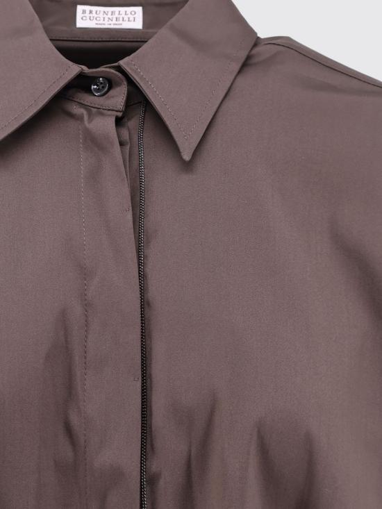 26FW 브루넬로 쿠치넬리 코튼 포플린 셔츠 M0091MA636 C8705 Cocoa - BRUNELLO CUCINELLI