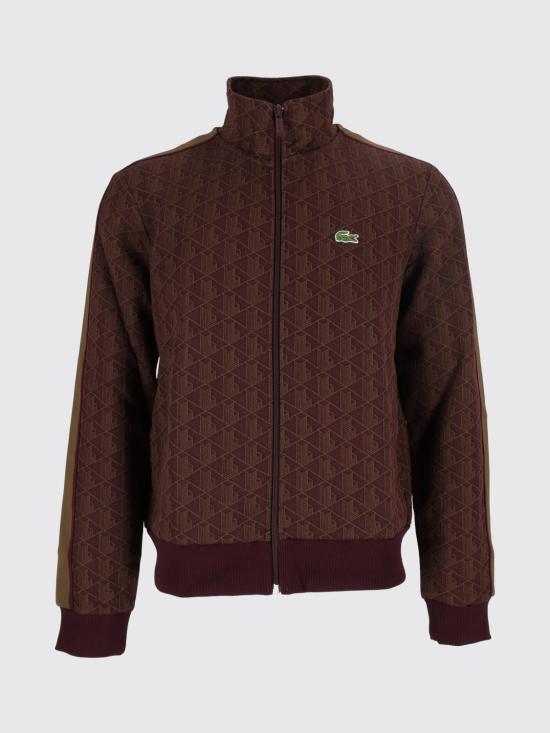 26FW 라코스테 모노그램 집업 스웨트셔츠 SH1368 WD9 Brown - LACOSTE