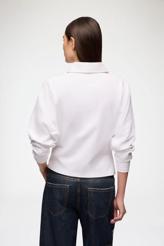 26FW 가니 폴로 티셔츠 A1170009 151 BRIGHT WHITE DOM - GANNI