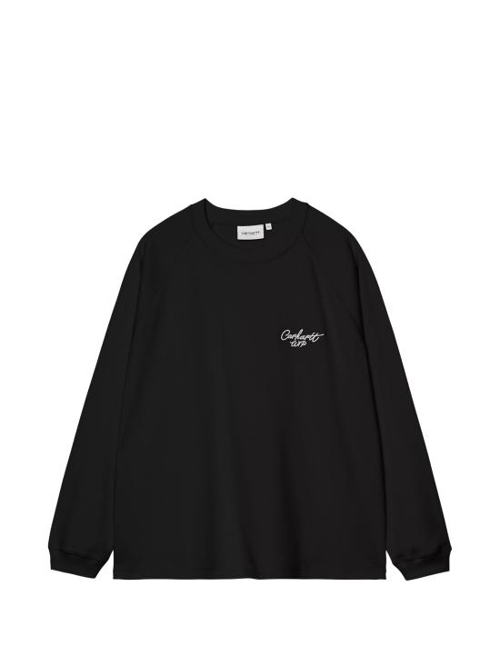 26FW 칼하트 WIP 긴팔 티셔츠 I037121 0D2XX BLACK WHITE DOM
