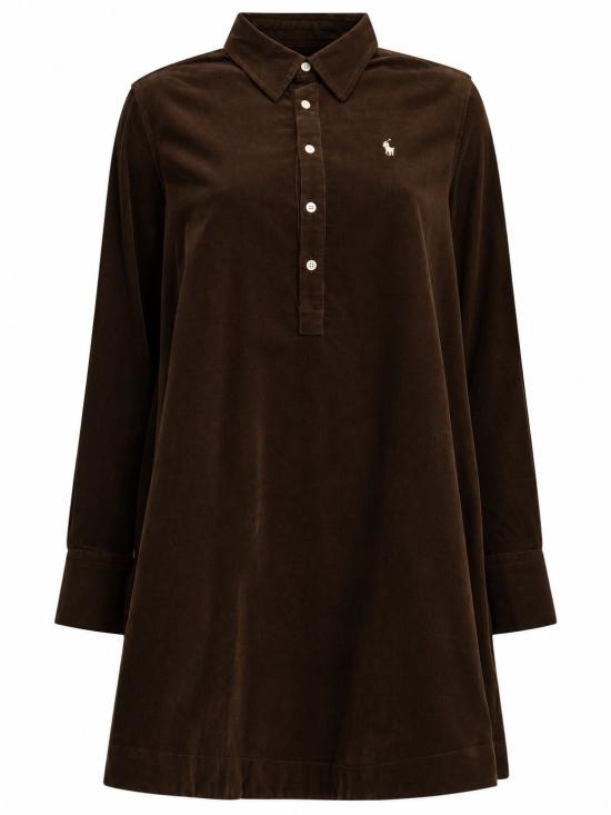 26FW 랄프 로렌 미디 원피스 211B22153005 201 DARK BROWN