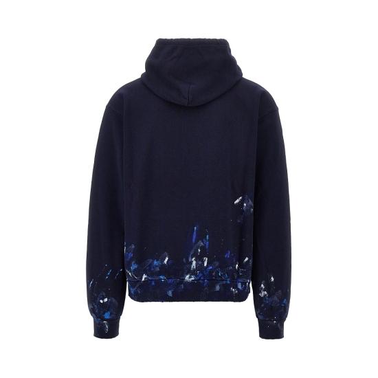 26FW 발렌시아가 페인트 스플래터 오버사이즈 집업 후디 850338TUVJ6 Blue - BALENCIAGA