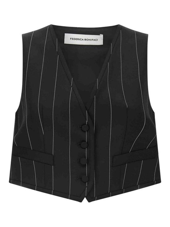 26FW 페데리카 보니파치 베스트 VEST001GESSATO BLACK