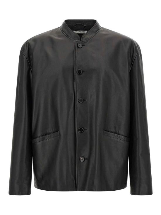 26FW 질샌더 가죽 자켓 J22SW0178J07236001 BLACK