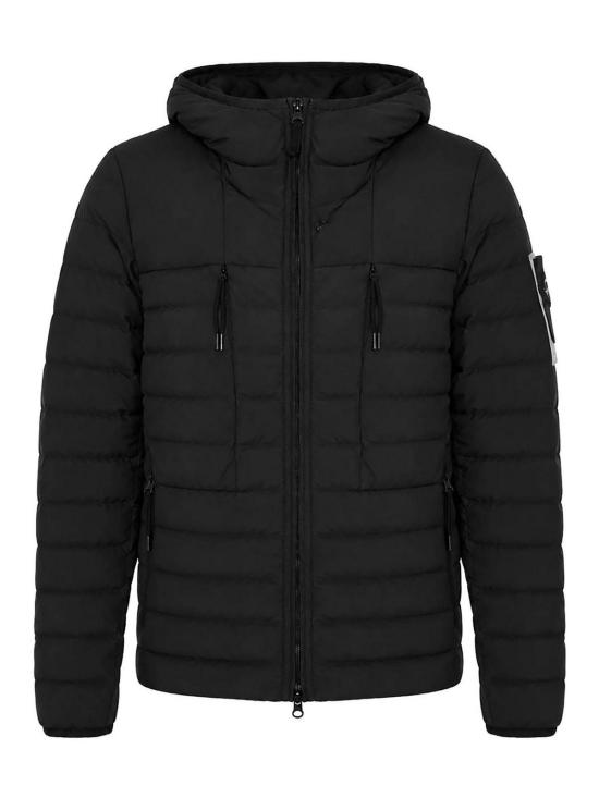 26FW 스톤 아일랜드 심리스 터널 나일론 다운 TC 후드 숏패딩 4100107S0183V0029 BLACK